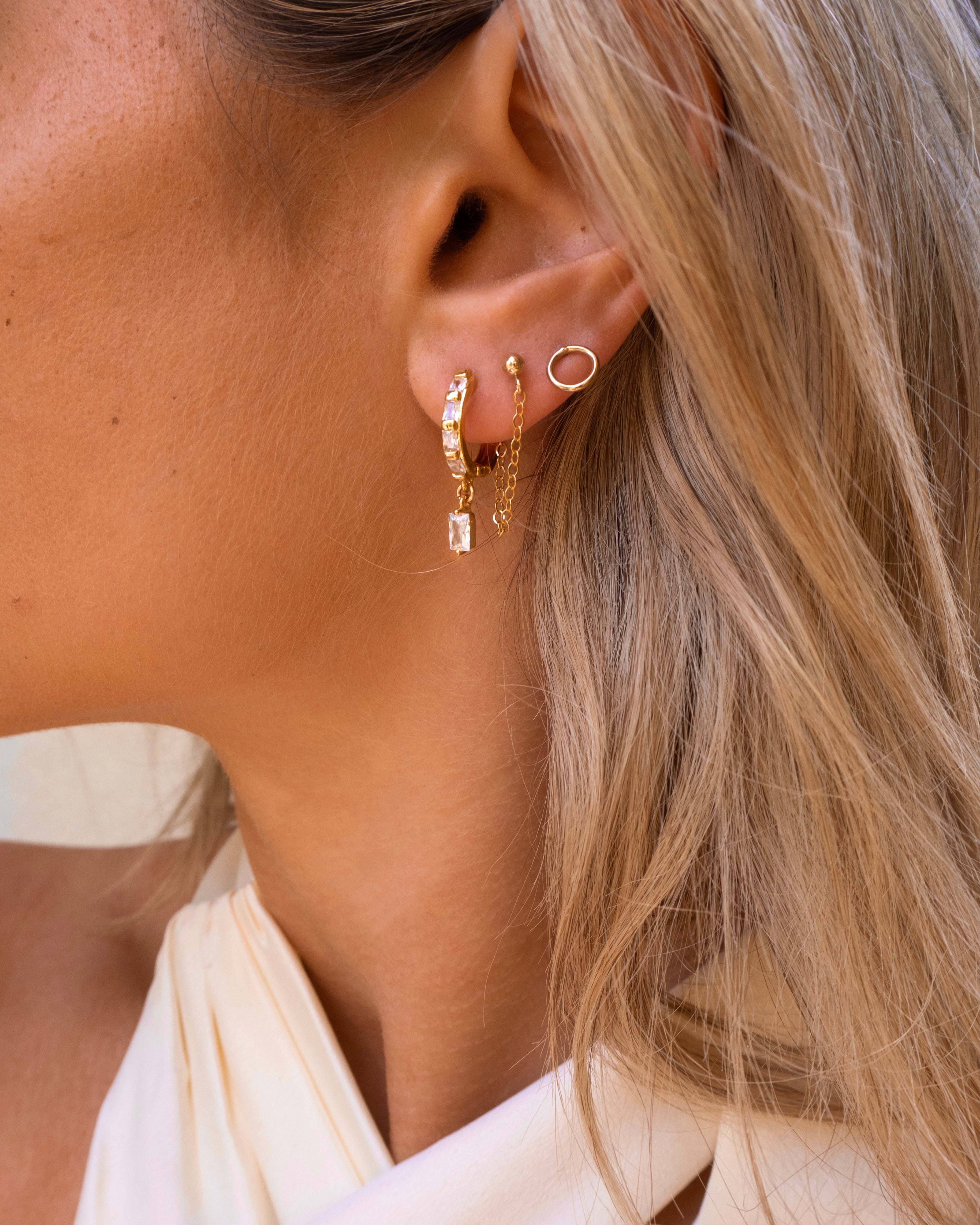 PRIVIU Studio Latest Fancy Stylish Gold Plated Hoop Bali Earrings | Priviu